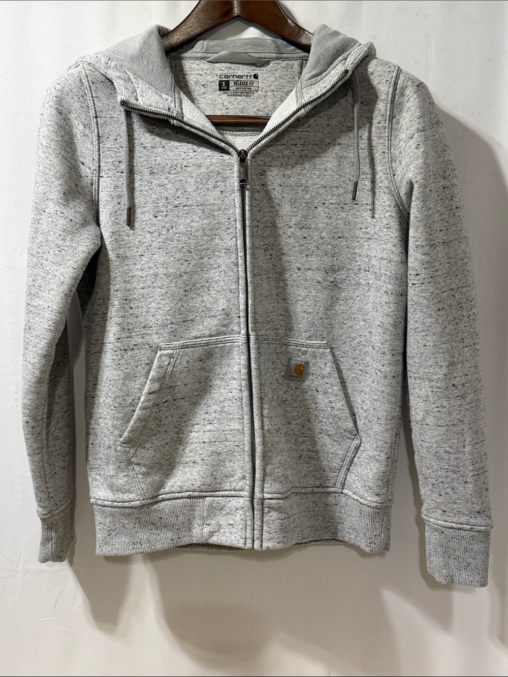 Carhartt Light Heather Gray Zip-Up Hoodie
